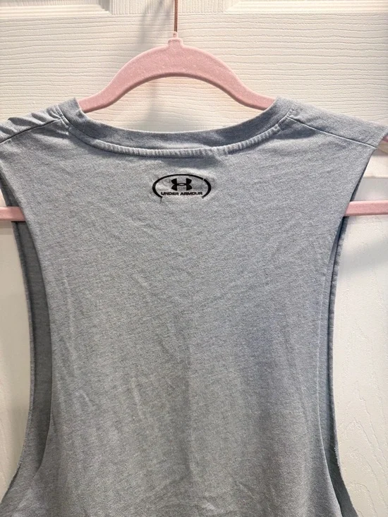 Under Armour Men’s Large Loose Fit Sleeveless Tank Gray Athletic Workout Shirt - Picture 7 of 8